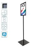 Cornice a scatto autoportante A3 interamente nera monofacciale bifacciale verticale orizzontale angolo vivo 2