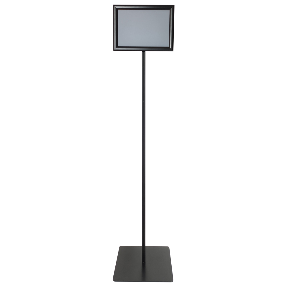 Cornice a scatto autoportante A4 interamente nera monofacciale bifacciale orizzontale angolo vivo