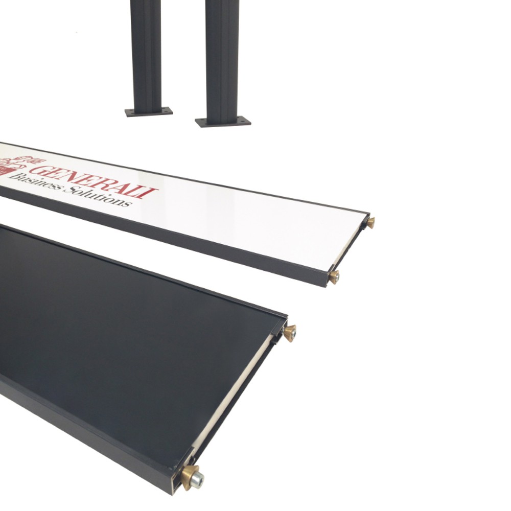 Piantana segnaletica esterni dettaglio listelli con montanti