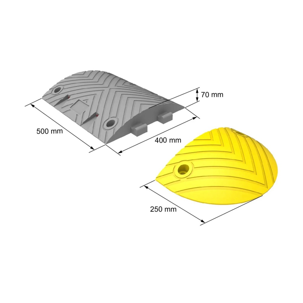 Dosso rallentatore di velocita fino a 10 km h altezza 7 cm dettaglio