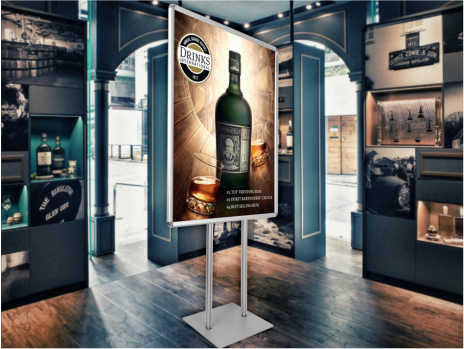 Espositore con cornice a scatto