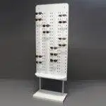 Espositore da terra per 45 paia di occhiali con base fissa e mensola
