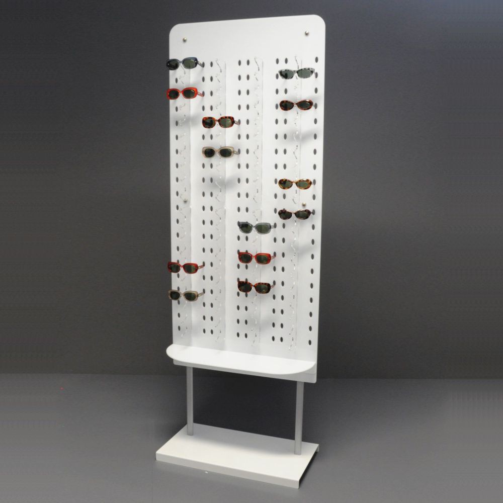 Présentoir de sol avec étagère pour 45 paires de lunettes