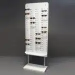 Espositore da terra per 60 paia di occhiali con base fissa e mensola