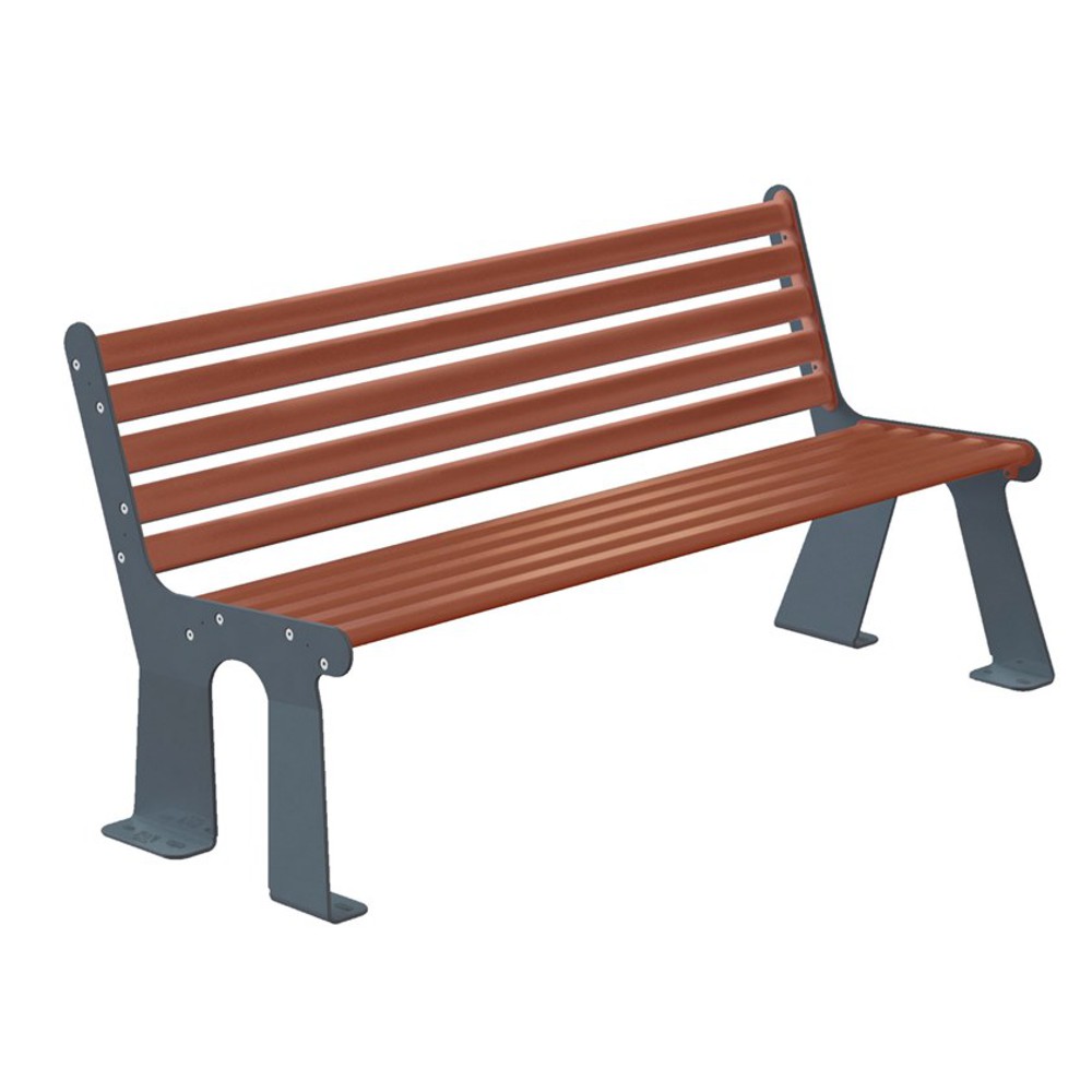 Panchina bicolore con schienale da esterno seduta marrone e laterale grigio antracite