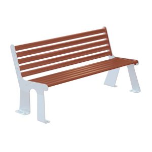 Panchina bicolore con schienale da esterno seduta marrone e laterale grigio silver