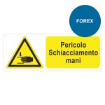Cartello segnaletica forex pericolo schiacciamento mani 333x125