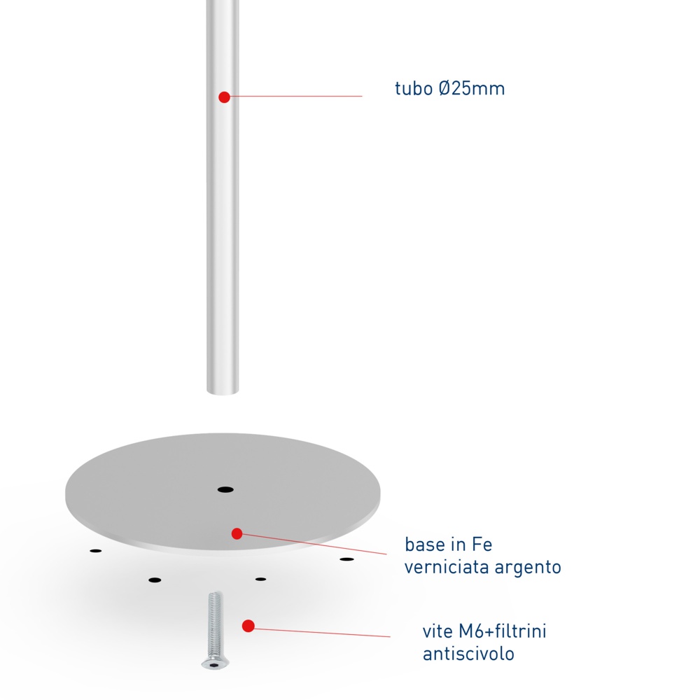 Colonnina segnapercorso telescopica con base statica dettaglio