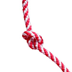 Cordone intrecciato bianco rosso per colonnina segnapercorso telescopica