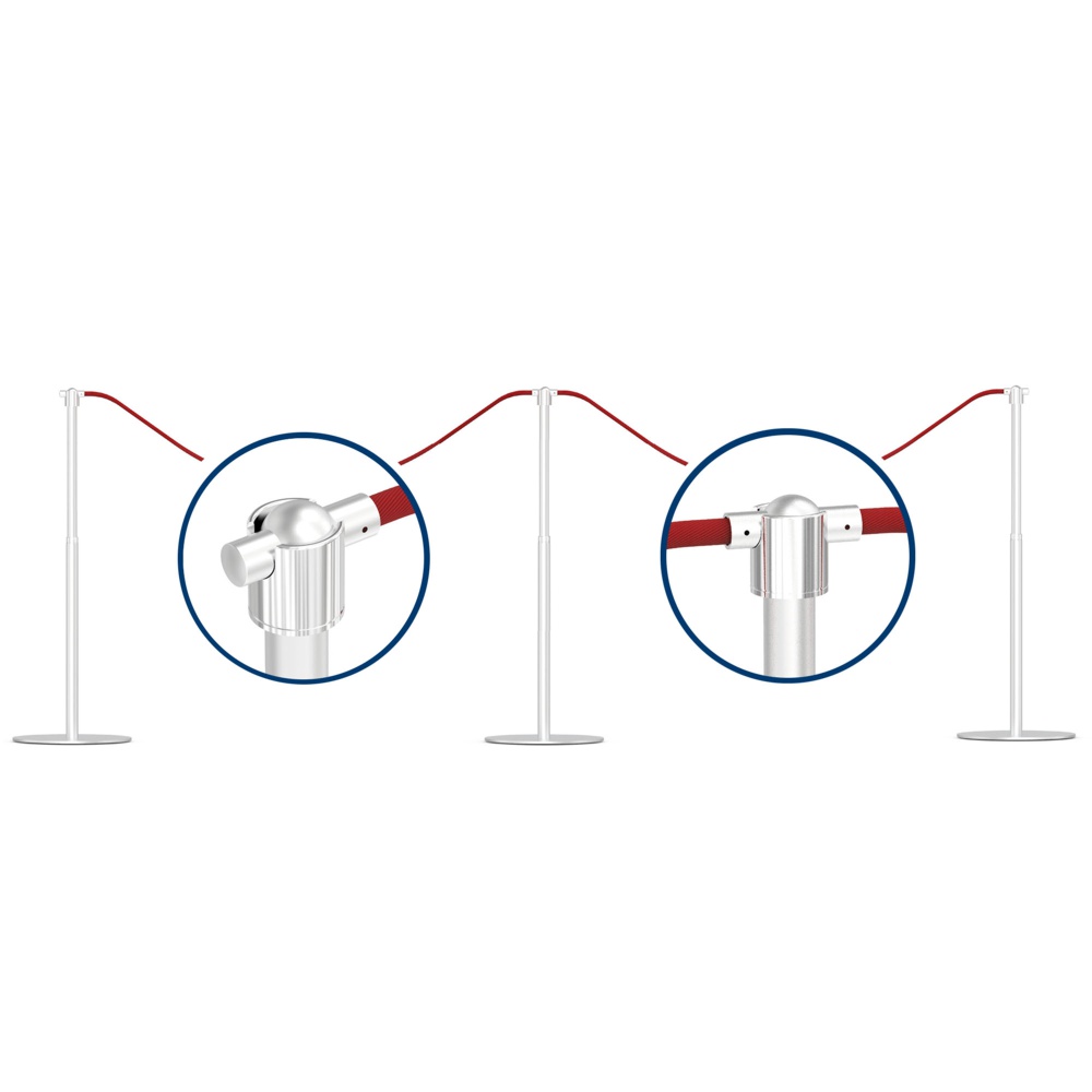 Cordone intrecciato per colonnina segnapercorso telescopica dettaglio