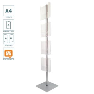 Présentoir à brochures avec pochettes A4