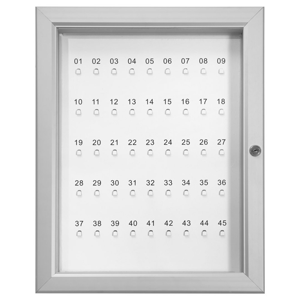 Bacheca da interno porta chiavi con ganci numerati fondo magnetico per 45 posti apertura a libro