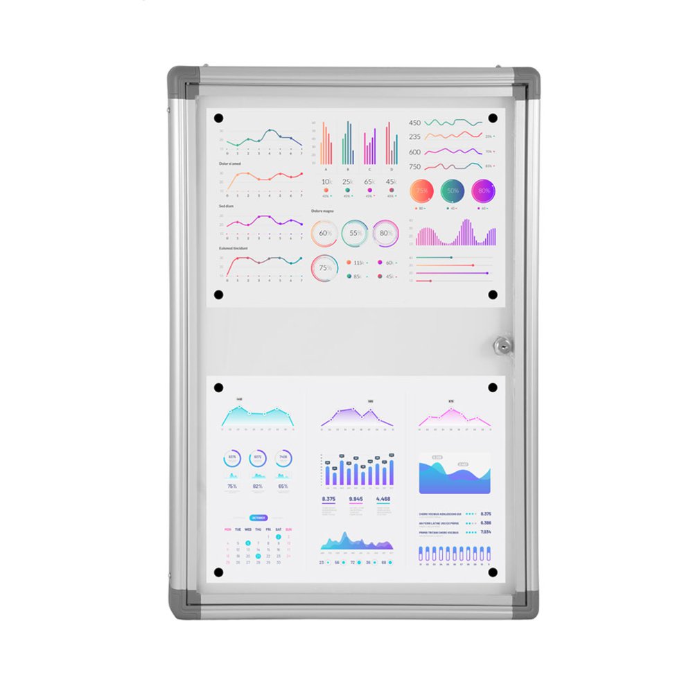 Bacheca magnetica con anta a libro da parete scrivibile e cancellabile 5 formati 2
