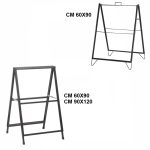 Cavalletto bifacciale in metallo per pannelli rigidi