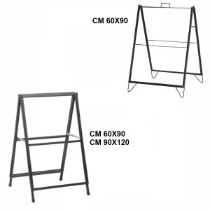 Cavalletto bifacciale in metallo per pannelli rigidi