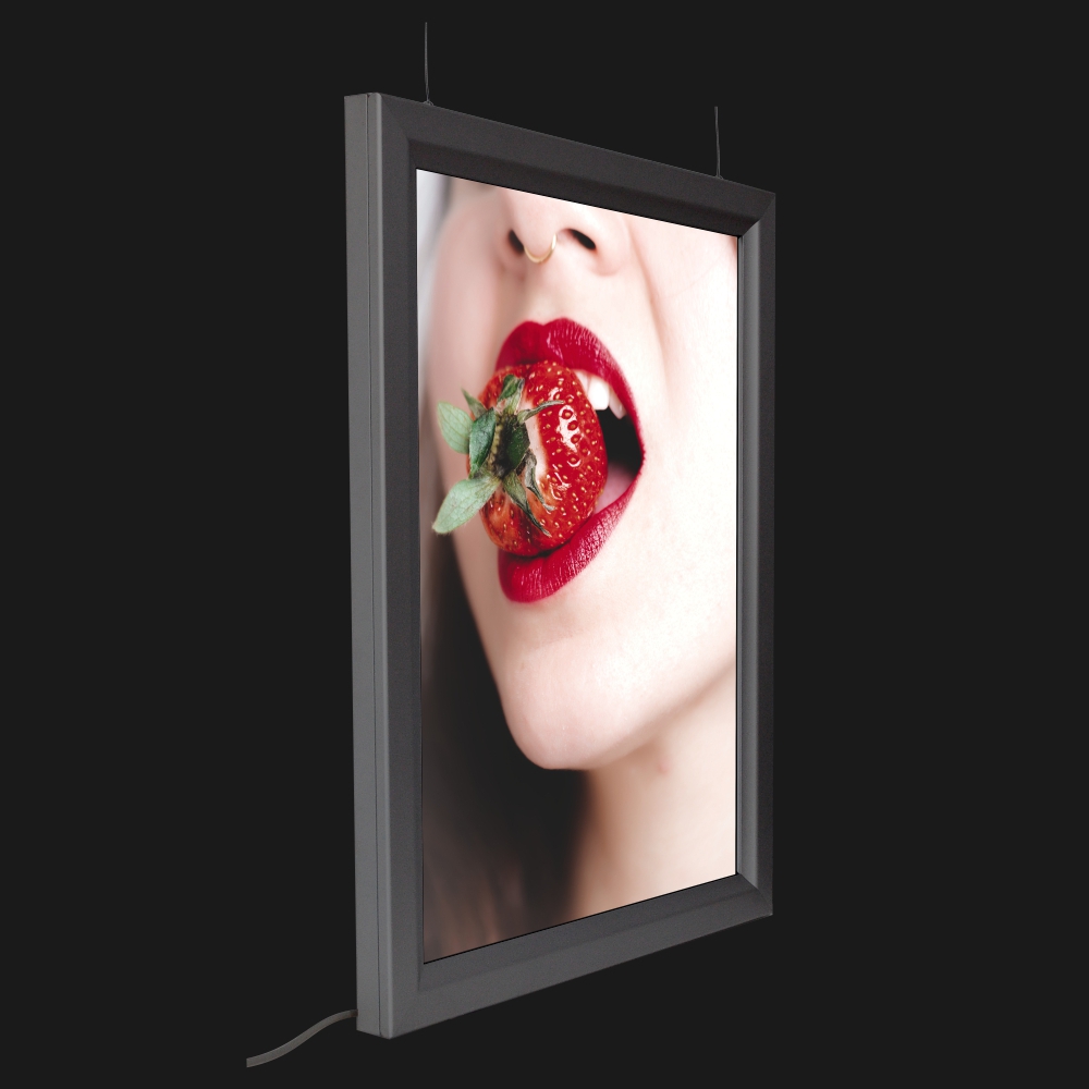 Cornice a scatto 50x70 da vetrina con illuminazione LED illuminata