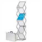 Espositore portatile zig zag con 6 ripiani porta brochure A4