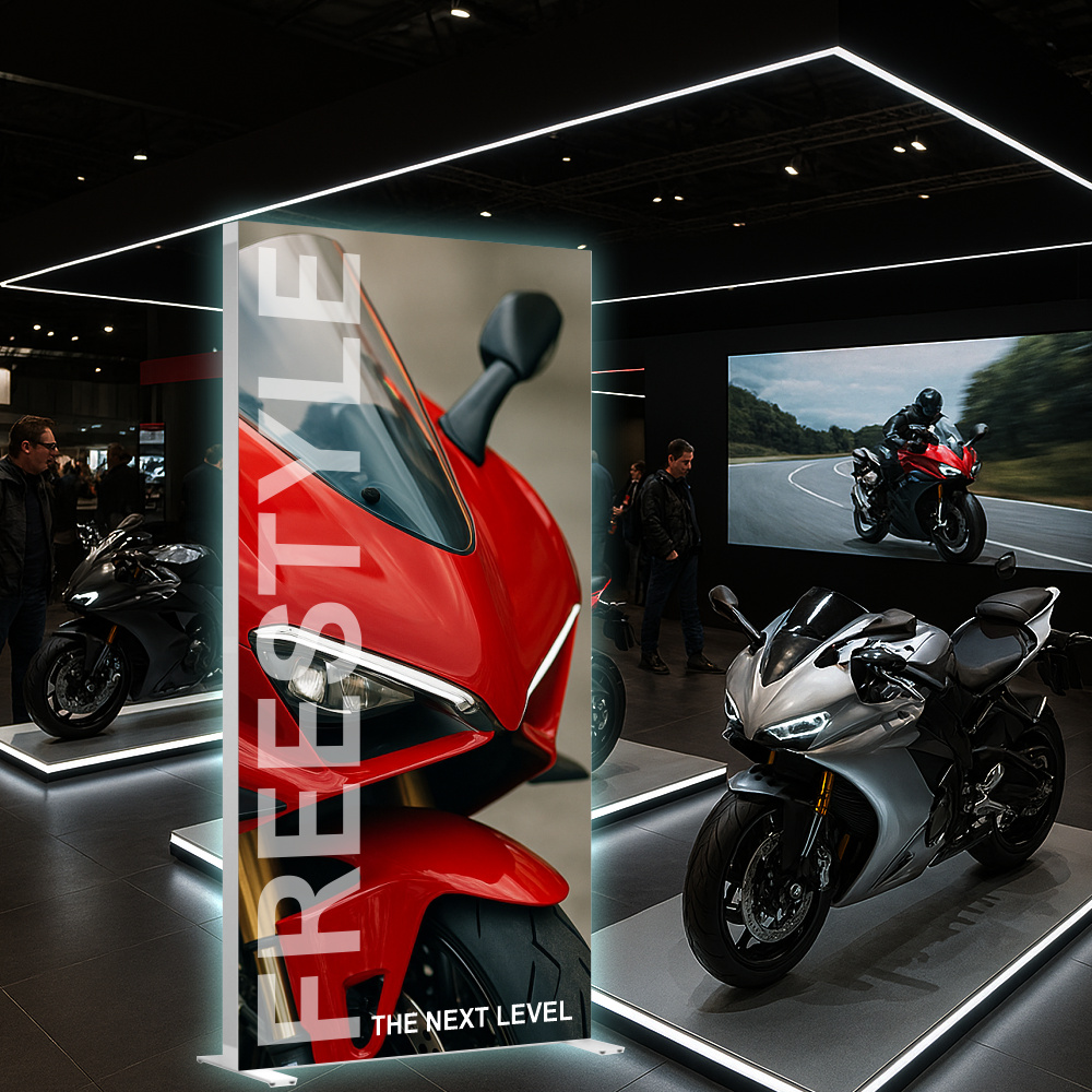 Totem Lightbox luminoso Automontante Bifacciale