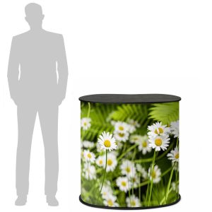 Banchetto promozionale curvo in pvc completo di stampa 2