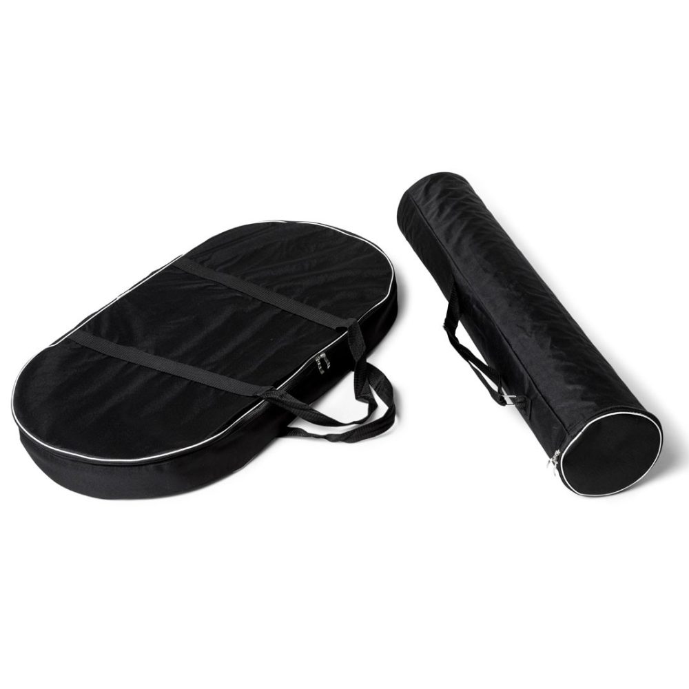 Banchetto promozionale curvo in pvc completo di stampa dettaglio sacca per trasporto