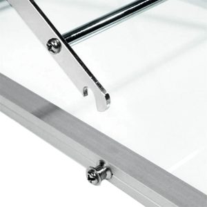 Espositore portatile zig zag con 6 ripiani porta brochure A4 dettaglio