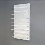 Espositore da parete con 9 ripiani trasparenti