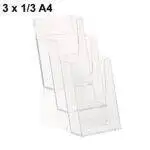 Portadepliant da banco 3 tasche 1 3 a4 in plexy trasparente