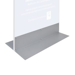 Totem bifacciale ultrapiatto 90x190 con base a L in metallo stampa inclusa base