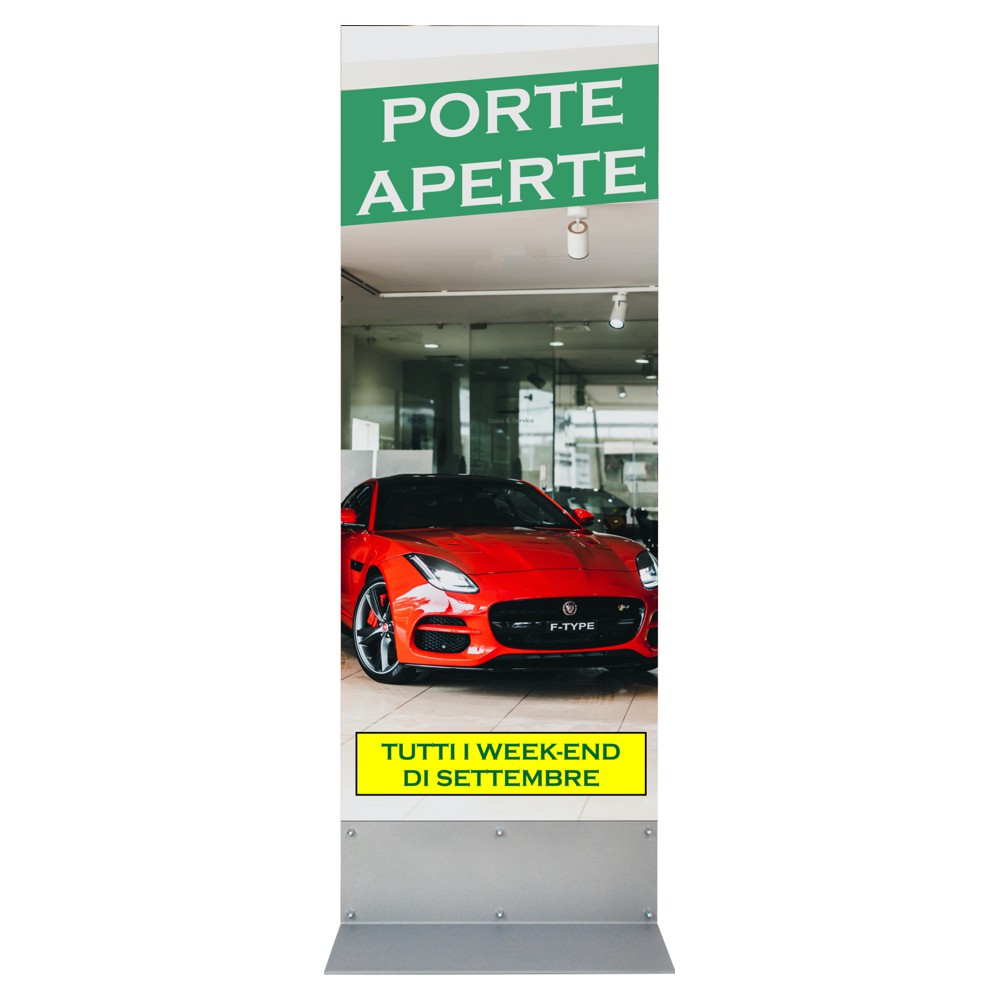 Totem slim base L metallo Fronte