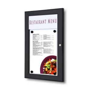 Bacheca nera porta menu esterno 1xA4 con banner personalizzato