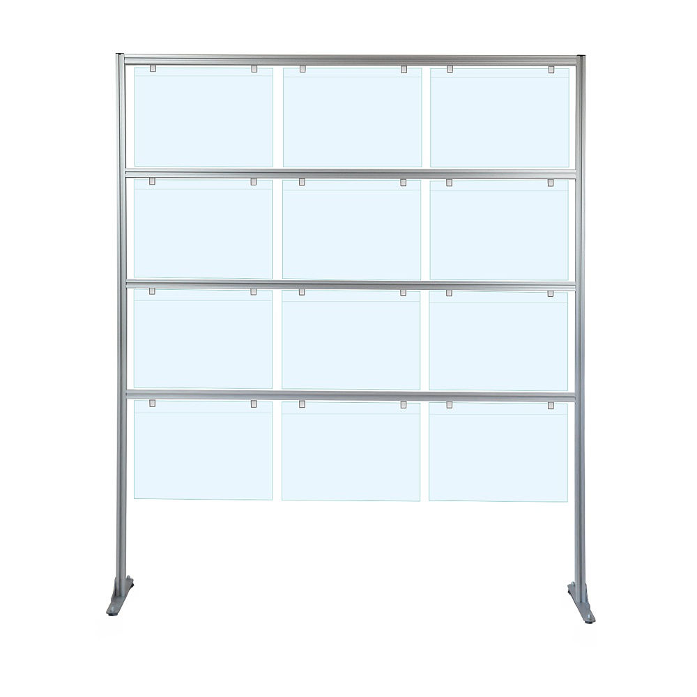 Espositore porta messaggi con 12 tasche A3 orizzontale con piedini fissi