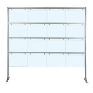 Espositore porta messaggi con 16 tasche A3 orizzontale con piedini fissi