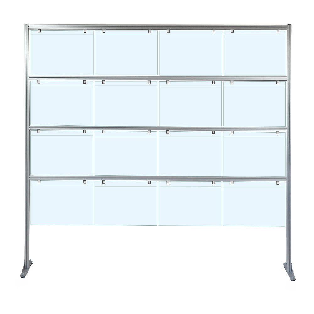 Espositore porta messaggi con 16 tasche A3 orizzontale con piedini fissi