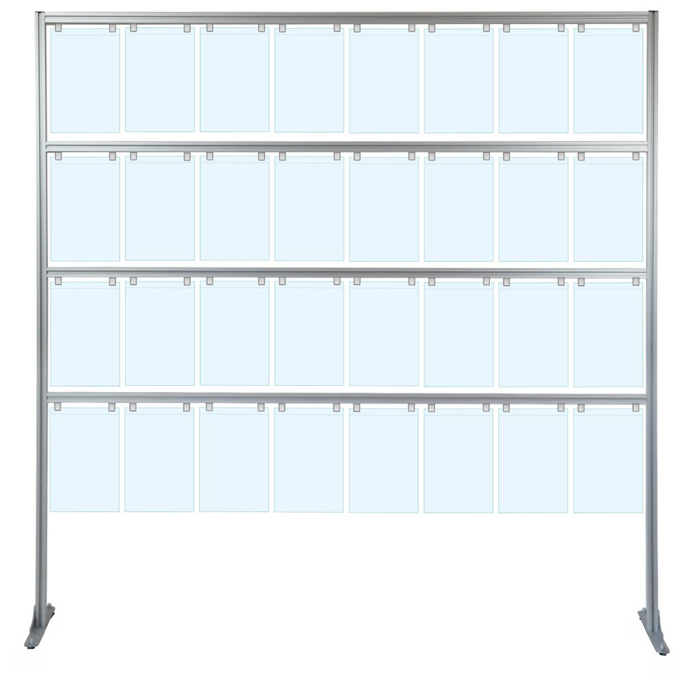 Espositore porta messaggi con 32 tasche A4 verticale con piedini fissi