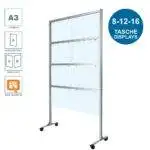 Message display stand with A3 horizontal pockets