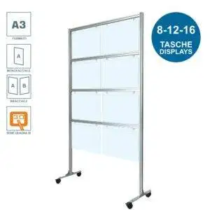 Message display stand with A3 horizontal pockets