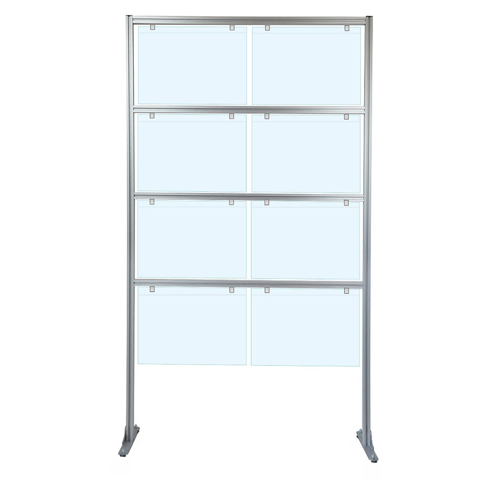 Espositore porta messaggi con 8 tasche A3 orizzontale con piedini fissi