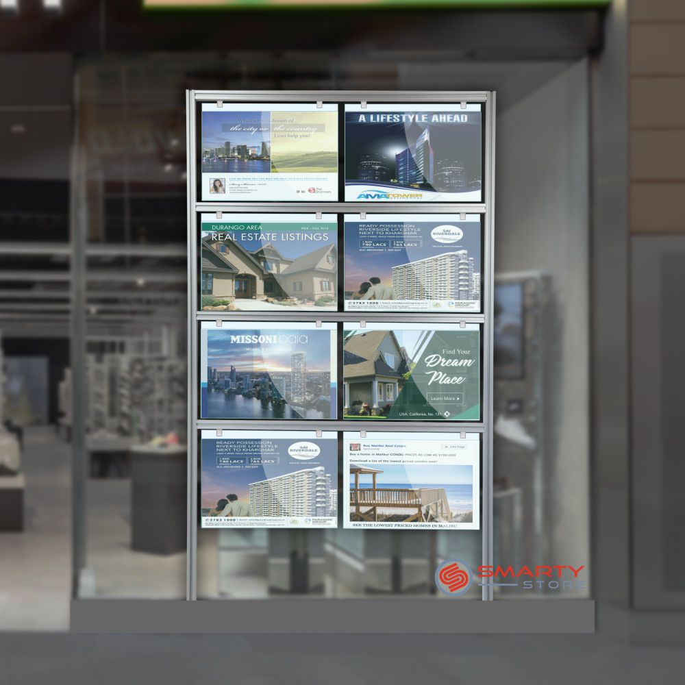 Espositore porta messaggi con tasche A3 orizzontale ambientato