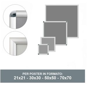 Cornice a scatto quadrata da parete frame 25 angolo tondo angolo vivo 21x21 30x30 50x50 70x70