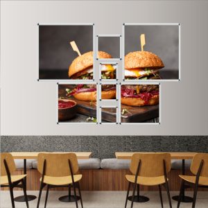 Cornice a scatto quadrata da parete frame 25 angolo tondo angolo vivo 21x21 30x30 50x50 70x70 ambientata