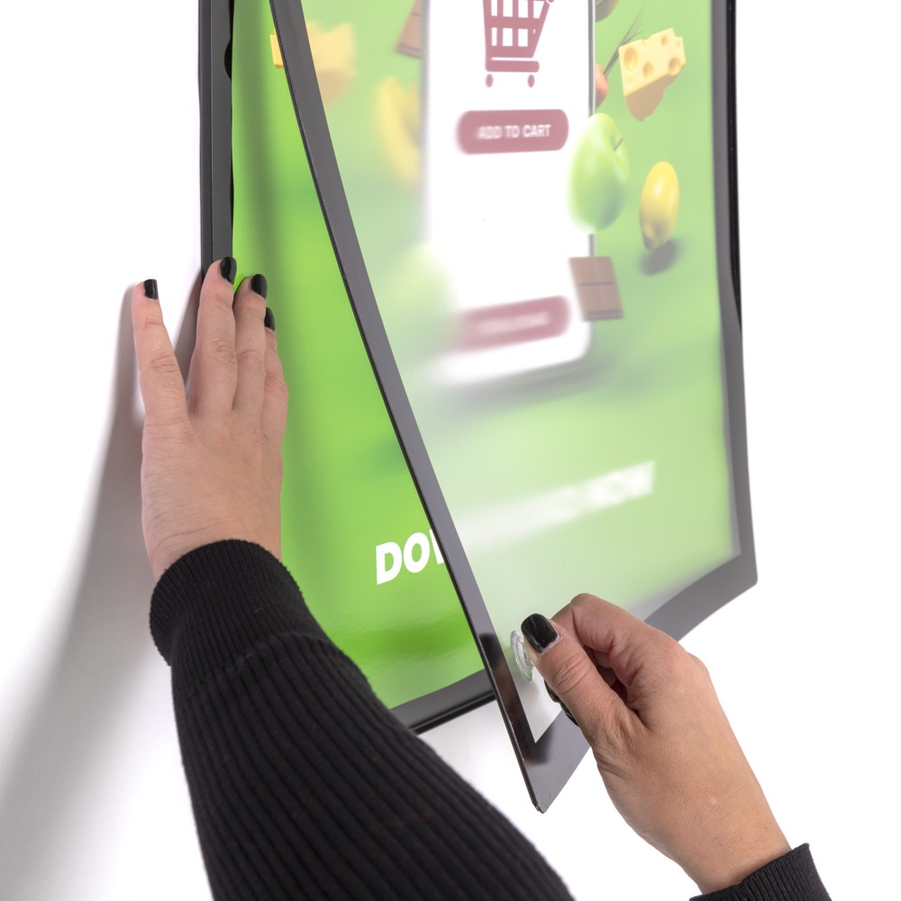 Cadre noir magnétique ultra plat pour porte affiche a1 a2 a3 a4