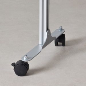 Espositore porta messaggi carrellato dettaglio ruote frananti