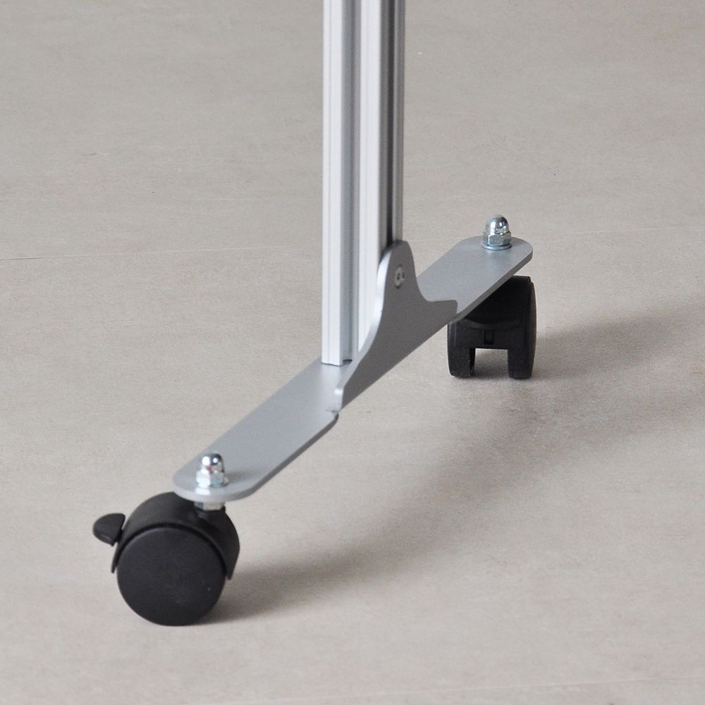 Espositore porta messaggi carrellato dettaglio ruote frananti