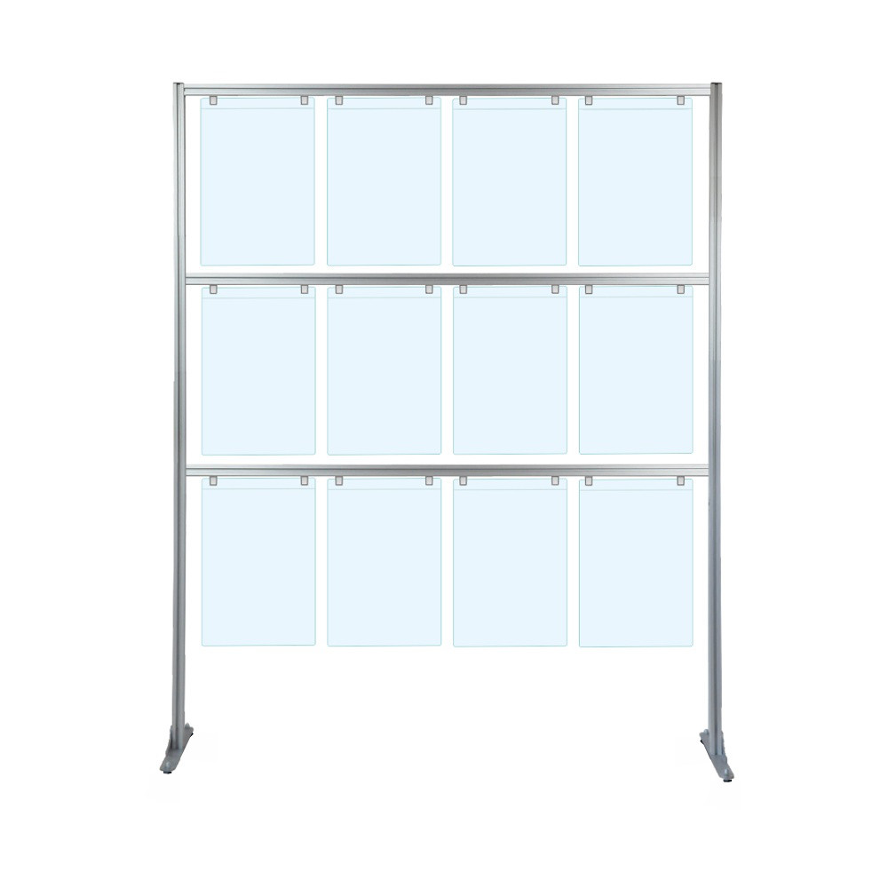 Espositore porta messaggi con 12 tasche A3 verticale con piedini fissi