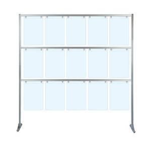 Espositore porta messaggi con 15 tasche A3 verticale con piedini fissi