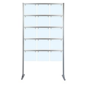 Espositore porta messaggi con 15 tasche A4 orizzontale con piedini fissi