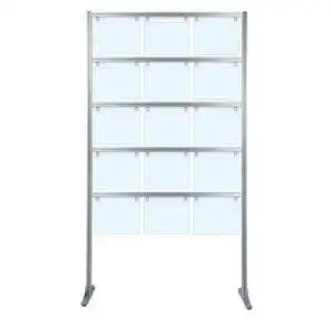 Espositore porta messaggi con 15 tasche A4 orizzontale con piedini fissi