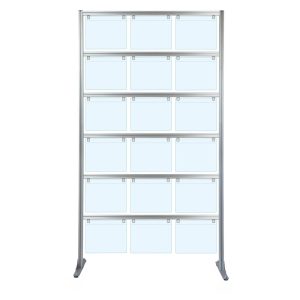 Espositore porta messaggi con 18 tasche A4 orizzontale con piedini fissi