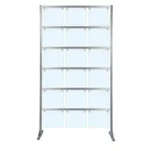 Espositore porta messaggi con 18 tasche A4 orizzontale con piedini fissi