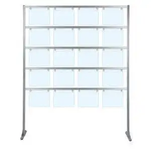 Espositore porta messaggi con 20 tasche A4 orizzontale con piedini fissi